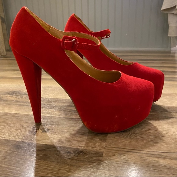 Jeffrey Campbell Red Why Yes MJ Platform Stiletto Heels - Picture 2 of 12